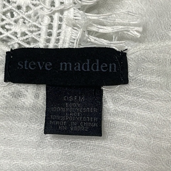 Steve Madden Women’s White Open Front Cardigan White One Sz Coverup Beach Pool - Picture 8 of 8